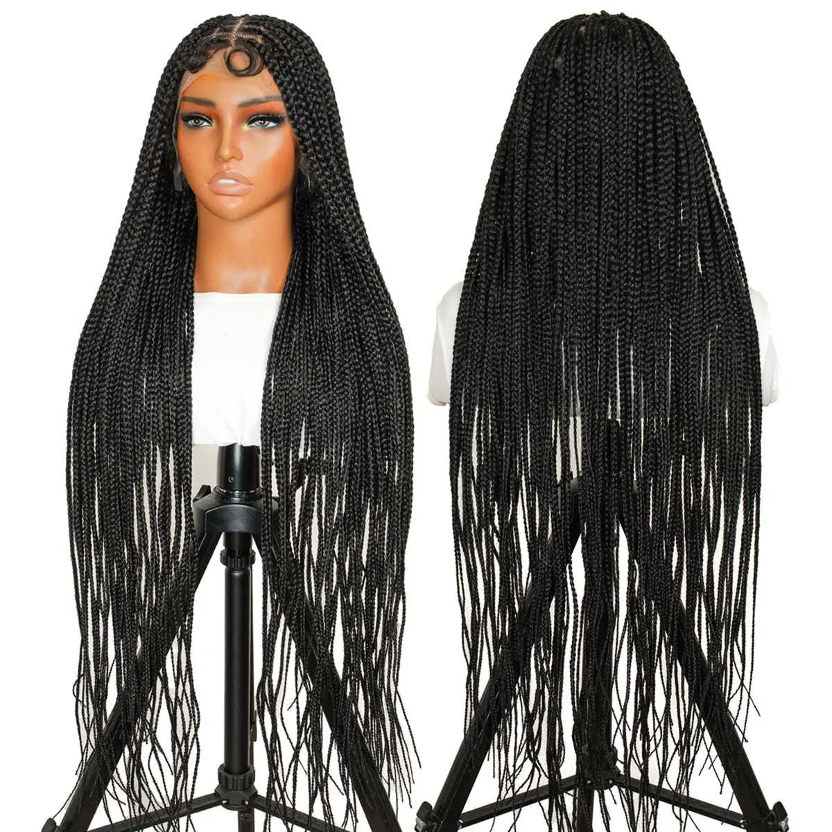 36" Knotless Square Full Handmade Premium Synthetic Fiber Box Braided Wig