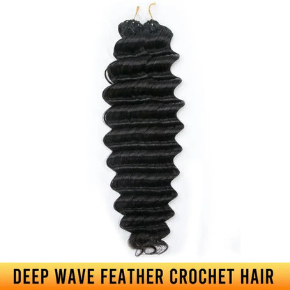 Feather Crochet Hair Extensions Human Hair Blend for Knotless Braids – 3 or 4 Bundles, About 60 Strands Each
