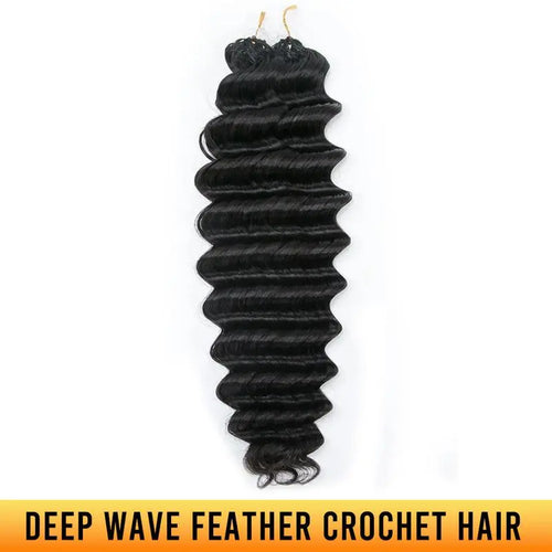 Feather Crochet Hair Extensions Human Hair Blend for Knotless Braids – 3 or 4 Bundles, About 60 Strands Each