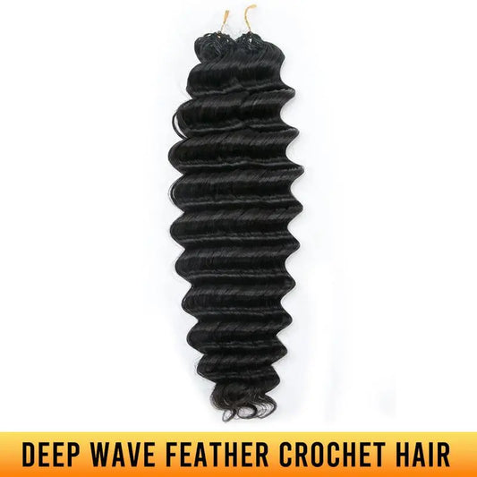 Feather Crochet Hair Extensions Human Hair Blend for Knotless Braids – 3 or 4 Bundles, About 60 Strands Each