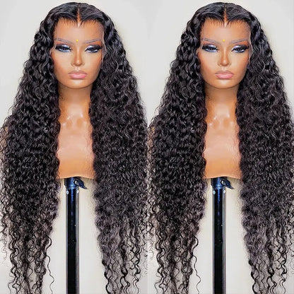 Deep Wave Human Hair Lace Frontal Wig 13x4 / 13x6 HD Transparent Lace Curly Wig for Women