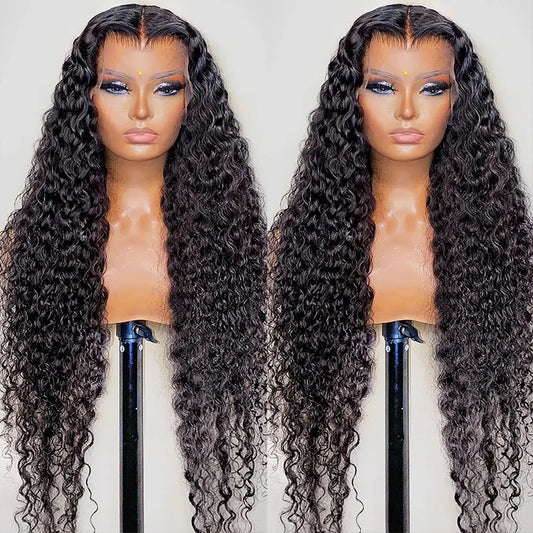 Deep Wave Human Hair Lace Frontal Wig 13x4 / 13x6 HD Transparent Lace Curly Wig for Women