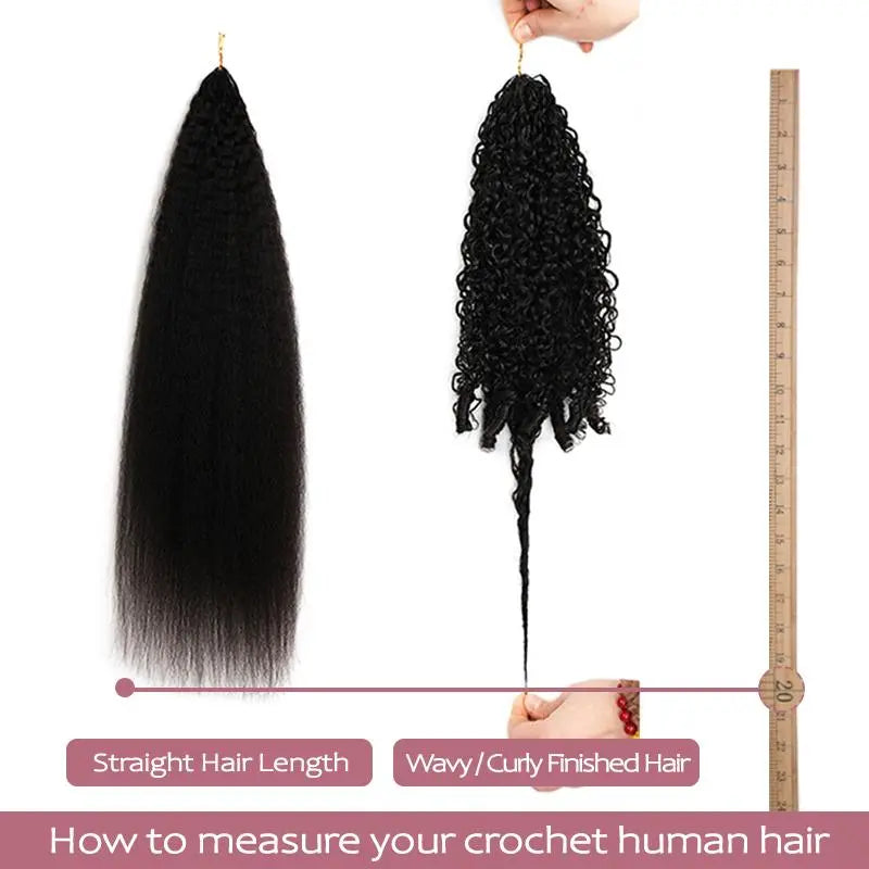 Feather Crochet Hair Extensions Human Hair Blend for Knotless Braids – 3 or 4 Bundles, About 60 Strands Each