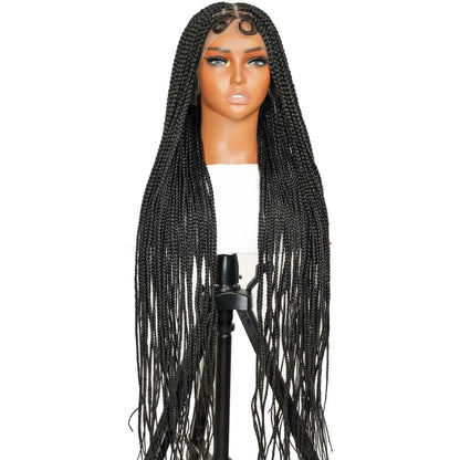 36" Knotless Square Full Handmade Premium Synthetic Fiber Box Braided Wig