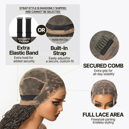 Full Lace Boho Curl & Water Wave Synthetic Box Braided Wig