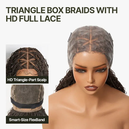 Full Lace Boho Curl & Water Wave Synthetic Box Braided Wig