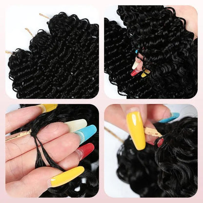 Feather Crochet Hair Extensions Human Hair Blend for Knotless Braids – 3 or 4 Bundles, About 60 Strands Each