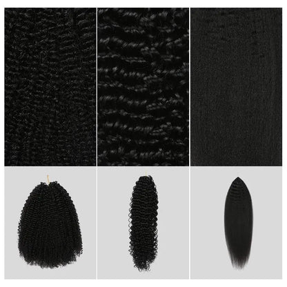 Feather Crochet Hair Extensions Human Hair Blend for Knotless Braids – 3 or 4 Bundles, About 60 Strands Each